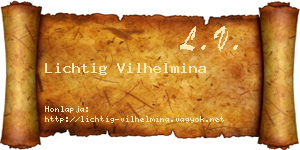 Lichtig Vilhelmina névjegykártya